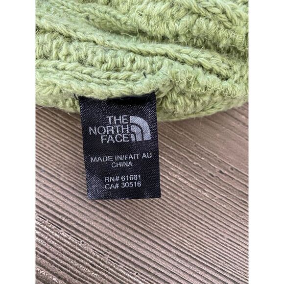 The North Face Knitted Mixed Wool Blend  /Fleece Olive Green Beanie - Picture 4 of 6
